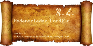 Madenszieder Lotár névjegykártya